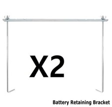 2x Car Battery Secure Hold Down Clamp Slide Strap Retaining Steel Bar+ Nuts Kit