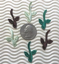  90 pc x (1 1/8") Padded Satin Flower Stem/Leaf/Vine Appliques ST537