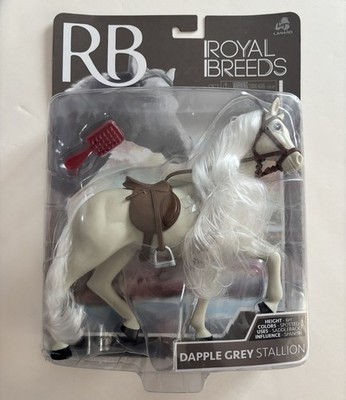 Lanard Royal Breeds Horse Dapple Grey Stallion with Saddle and Brush NEW Sealed