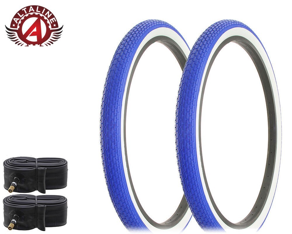 AltaLine 26x2.125 Mini Brick Bicycle Tires Classic Cruiser Multi Colors w/Tubes.