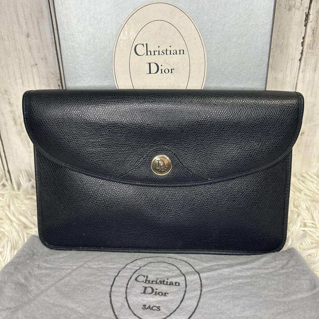 Sac pochette Christian Dior noir 9,8 pouces