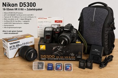Nikon D5300 DSLR Kamera Kit mit Zubehörpaket Top Zustand mit OVP