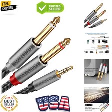 3.5mm 1/8" TRS to Dual 6.35mm 1/4" TS Mono Stereo Y-Cable Splitter Cord for S...