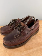 Men's Sperry Top-Sider Mako Brown Boat Loafers 8 W Leather Style 0764027