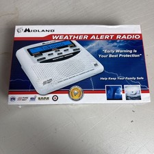 Midland WR-120 Emergency Weather Alert Radio with Alarm Clock  - White
