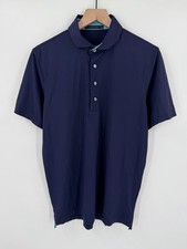 Greyson Polo Shirt Men's Size Medium Blue Wolf Logo Performance Stretch Golf