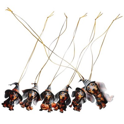 6 Pcs Anhänger Dackel Hängende Ornamente Tierverzierungen Autoanhänger