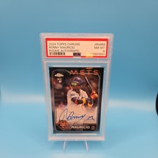 2024 Topps Chrome RONNY MAURICIO ROOKIE AUTO RC #RARM Mets - PSA 8 RMH
