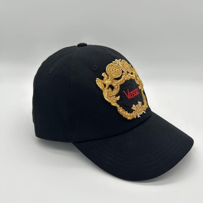 Versace Medusa Logo Cap Black Adjustable Strapback Hat Made in