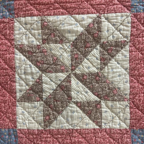 Antique 1900s Ohio Star Quilt Handmade Hand Stitched 81"X66" EXC - Picture 16 of 23