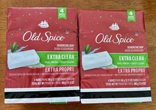 2X Old Spice Deodorizing Bar Soap Extra Clean Fresh & Deep Clean 3.17 oz. 8 Bars