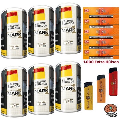 Mark Adams No. 1/Mark1 GOLD Volumentabak M Dose 6x 80g Pall Mall Xtra Hülsen ++