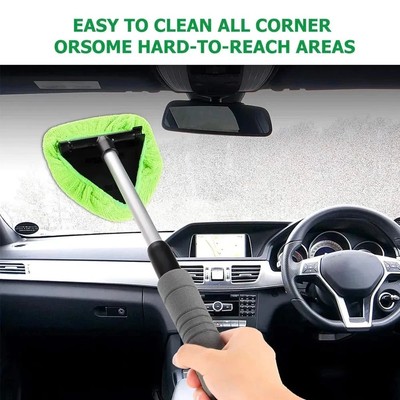 Car window cleaning tool set, windshield wiper cleaner brush, extendable -