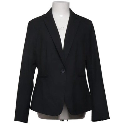 H&M, Blazer, Größe: 44, Schwarz, Elasthan/Polyester/Viskose, Nadelstreifen #qed