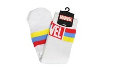 Classic Retro 80's Marvel Striped Mens Athletic Crew Socks
