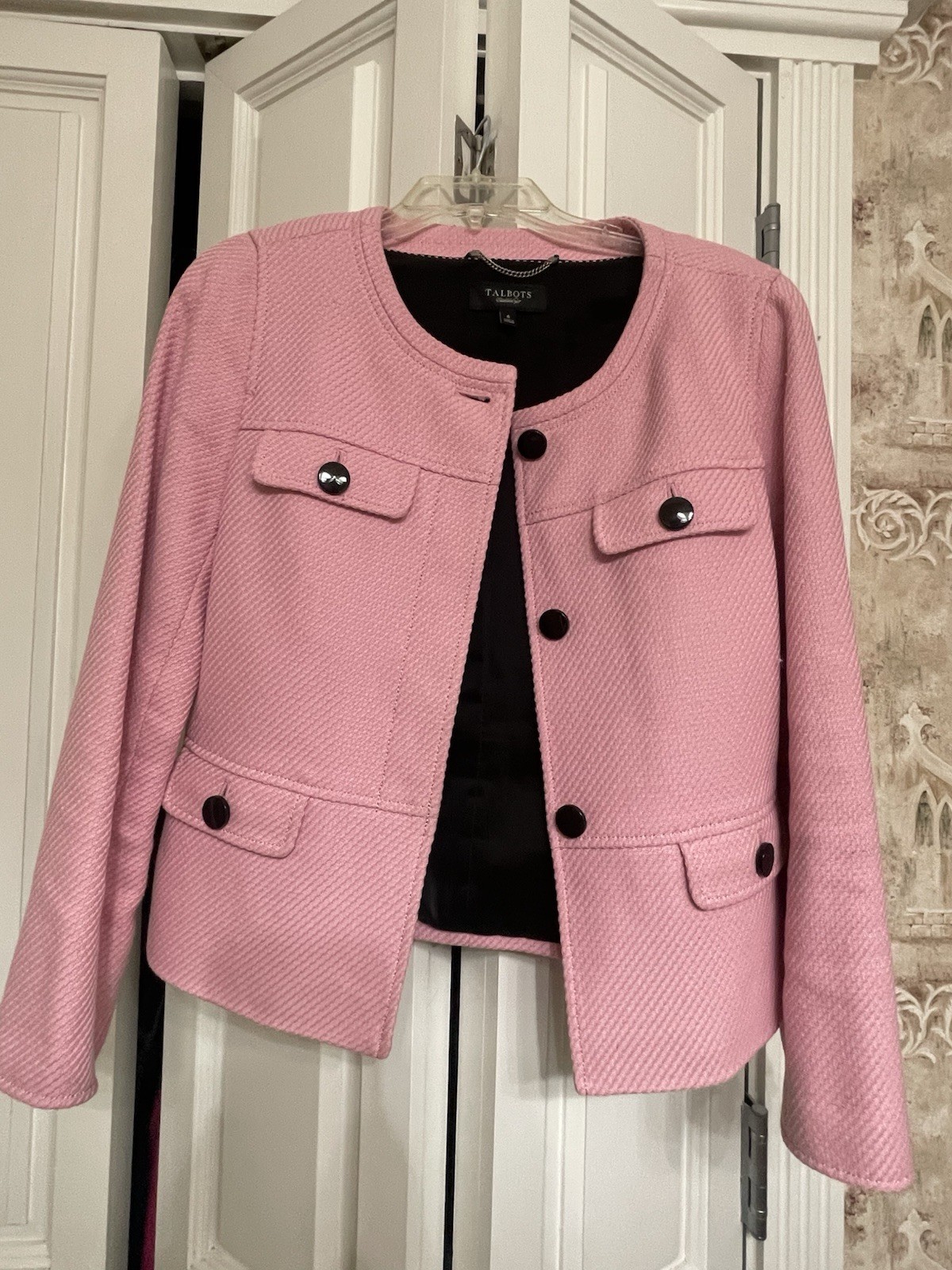 Talbots Pink Button Blazer Jacket Lined Long Slee… - image 1