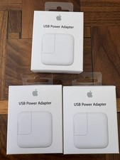 Three New Genuine Apple 12W USB Power Adapter - White MD836LL/A - Factory Sealed