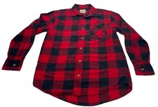 Field Stream Shirt Mens M Red Black Plaid Flannel Button Front Rugged Outdoor