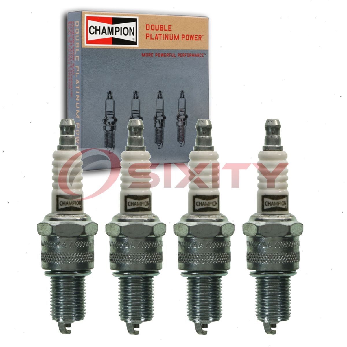 4 pc Champion Double Platinum Spark Plugs for 1981-1989 Dodge Aries 2.2L zf