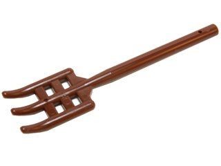 LEGO Minifigure Reddish Brown Utensil Pitchfork Flat Bottom