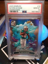 2025 DONRUSS FOOTBALL Devon De'von Achane Downtown PSA 10 🔥