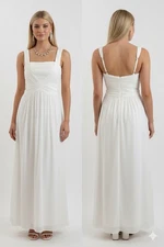Bcbgmaxazria white goddess gown Size S