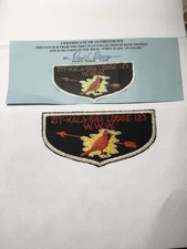 ZIT-KALA-SHA LODGE 123 F-1 FIST FLAP ROM DAVE THOMAS FF COLLECTION W/CERTIFICATE