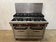 Used 48" Southbend X448EE 8 Burner Range w/ (2) Space Saver Ovens, Natural Gas