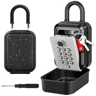 Portable Waterproof Sturdy Key Lock Box with 12-Digit Combination Code