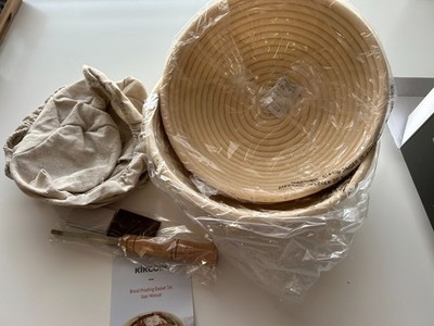 Banneton Sourdough Bread Proofing Basket Set 9 & 10 inch Round NEW Many extras