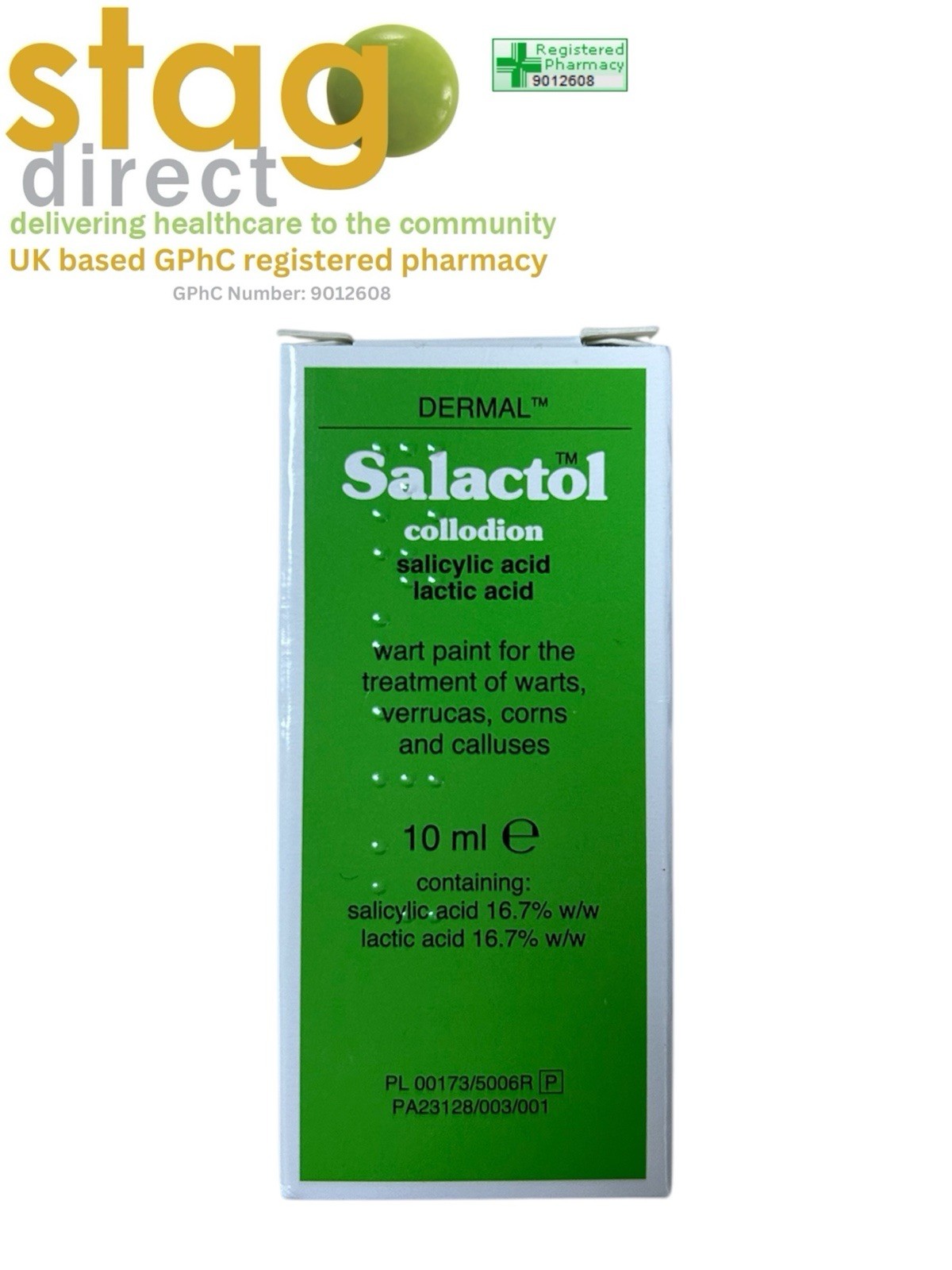 Salactol Wart Paint For Treatment of Warts Verrucas Corns Calluses 10ml