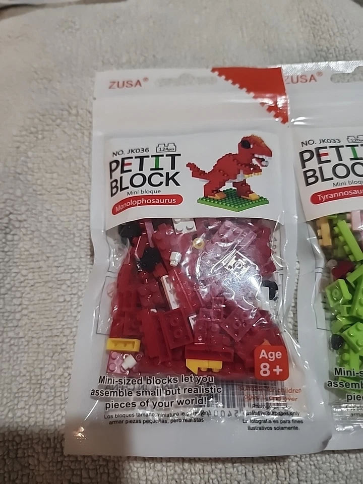 Petit Block Series, Dinosaurs 3 Sets Tyrannosaurus,triceratops,monolophosaursus - Image 2 of 4