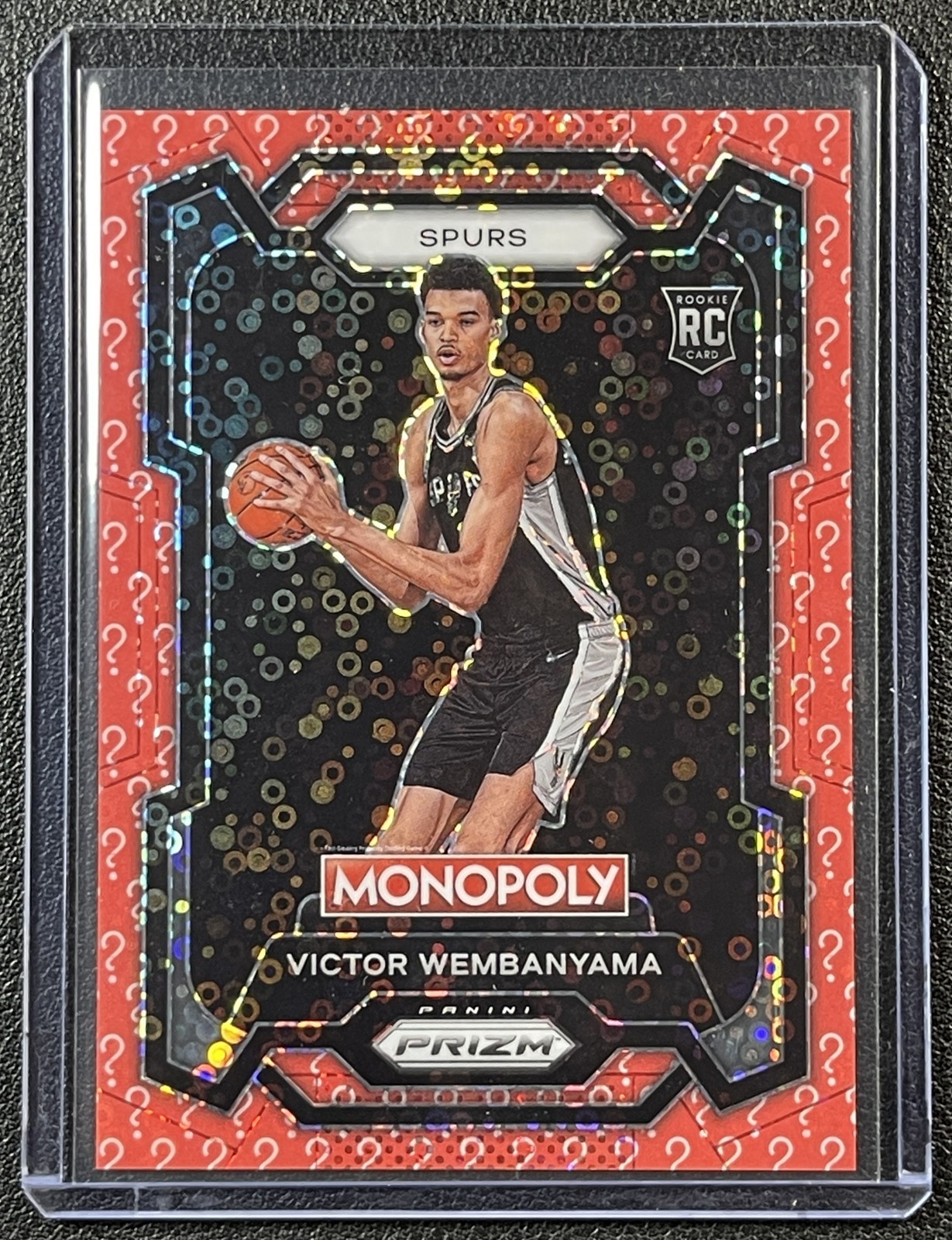 VICTOR WEMBANYAMA 2023-24 PANINI PRIZM MONOPOLY 81 ROOKIE QUESTION MARK RC 17/25
