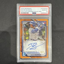 2024 Bowman Chrome Prospect Auto David Guzman #CPA-DGN Orange Wave /25 PSA 10
