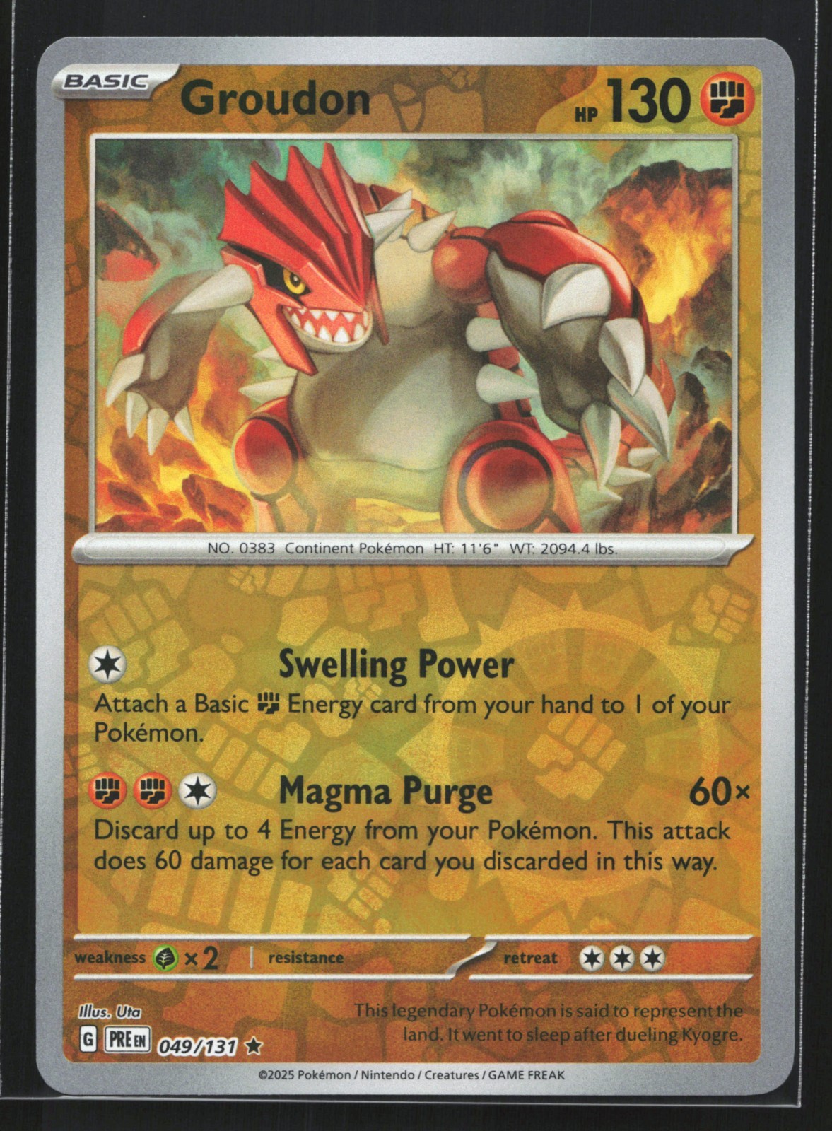 Pokemon Groudon 049/131 Prismatic Evolutions Reverse Holo Rare NM