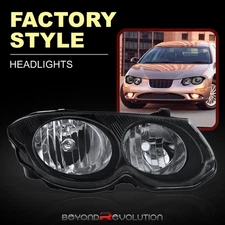 For 1999-2004 Chrysler 300M Black OE Style Clear Headlights Headlamps Set LH+RH