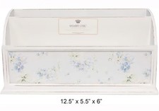 SOPORTE DE ARCHIVO ORGANIZADOR DE ESCRITORIO DE MADERA BLANCA SHABBY CHIC