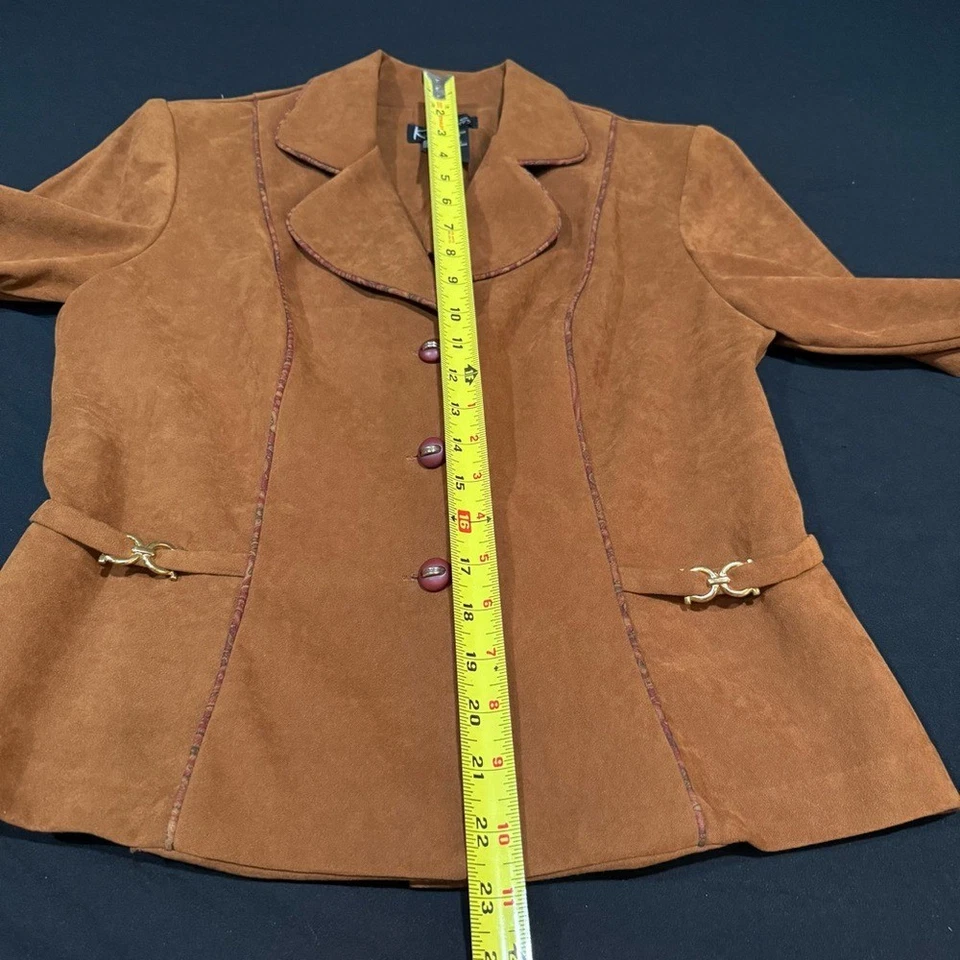 Conjunto de traje chaqueta blazer y falda de cachemira marrón vintage para mujer talla 8 M 2 piezas mediano Foto 4 de 4