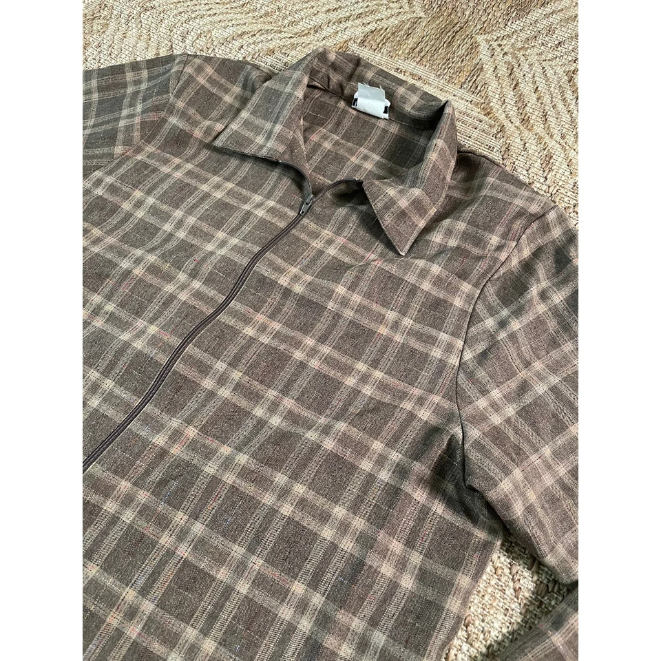 Chaqueta a cuadros Bon Worth marrón claro talla XL Foto 2 de 4