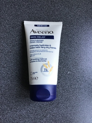 Aveeno Skin Relief Handcreme parfümfreie Handpflege 75 ml (1er Pack), White 