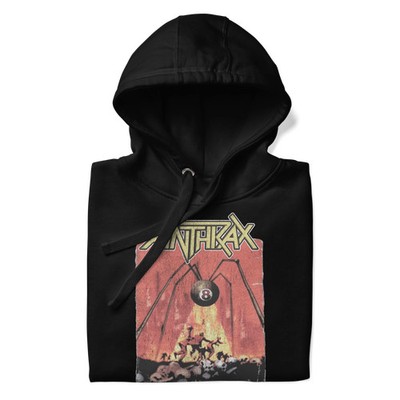 Anthrax The Threat Is Real Mens Officially Licensed Hoodie Black