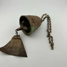 Paolo Soleri Cosanti Bronze Wind Bell 2½″ Cross Clapper Square Hallmark 60s VTG