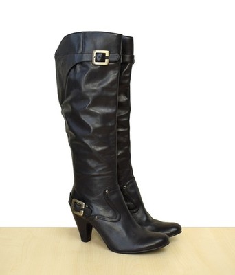 elegante Buffalo Echtleder High Heel Stiefel Gr. 38 - TOP