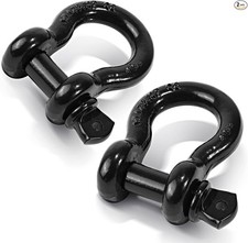 D Ring Shackles 3/4"2Pack,D Shackle Rugged 20 Ton (44,000 lbs) Without Isolators