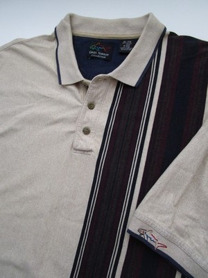 Mens XL Greg Norman Collection Polo Shirt Vintage cotton golf vertical stripe