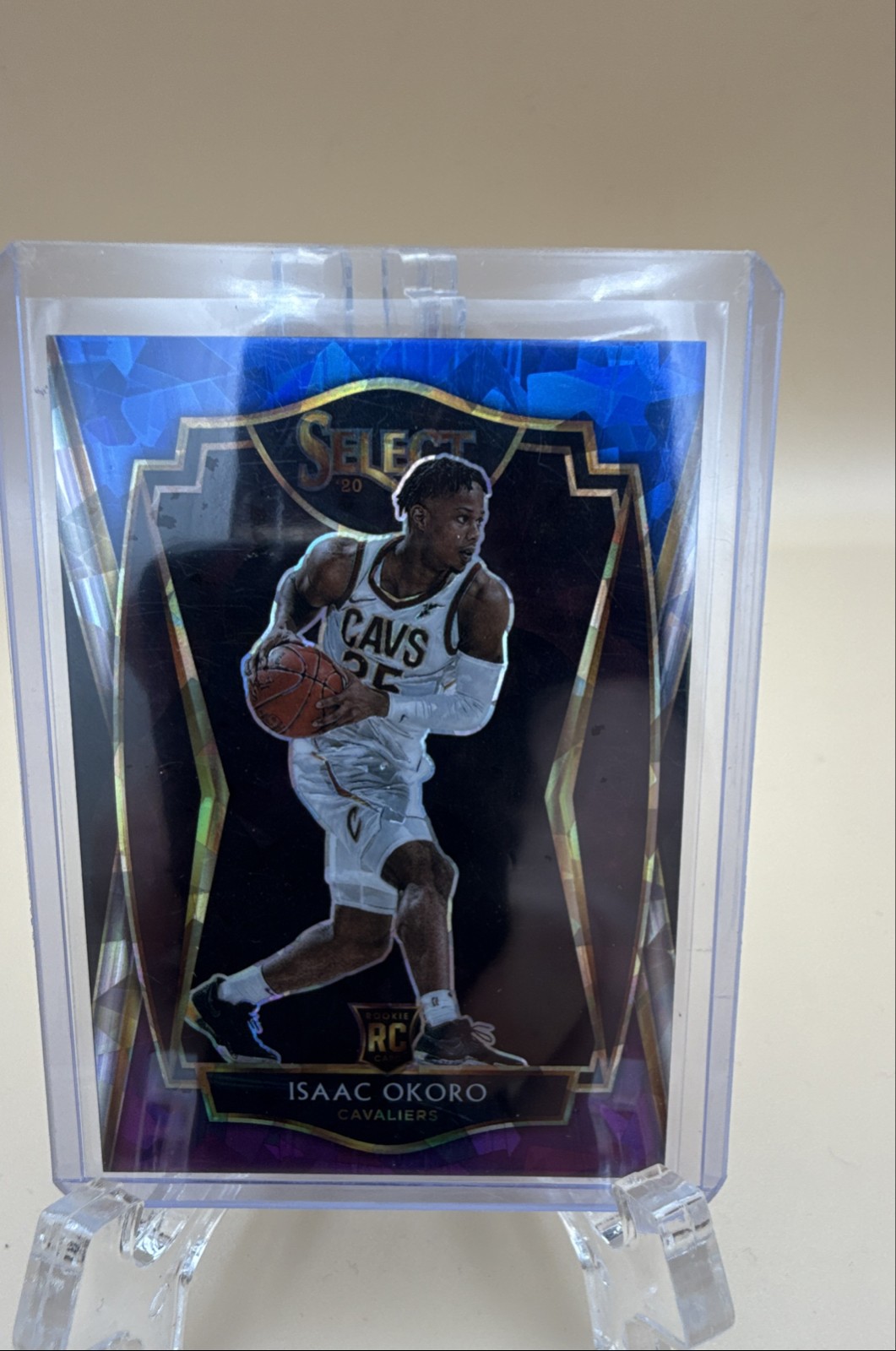 20-21 Select - Premier Level Isaac Okoro #182 Blue White Purple Cracked Ice (RC)