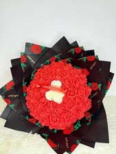 Luxury Personalised Red Rose Eternal Bouquet - Made On Order - Love/Anniversary