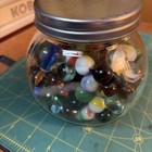 Vintage Set Of 159 Marbles Glass Jar. Marbles Are Colorful And Two Large — photo 4