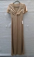 New Show Me Your Mumu Rome Twist Gown Champagne Luxe Satin Size XXS