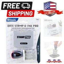 Date Stamper with Black Ink Pads for Stamping, 12 of Adjustable Dates, Ideal...